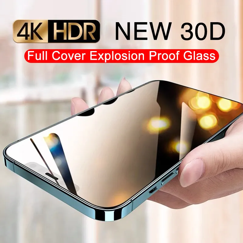 30D Full Cover Tempered Glass Screen Protector iPhone