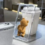 Cartoon Bear Transparent iPhone Case