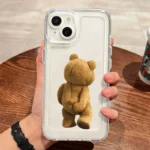 Cartoon Bear Transparent iPhone Case