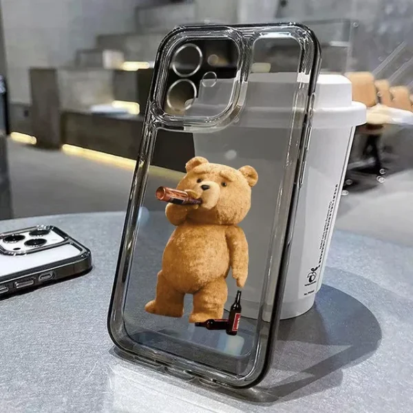 Cartoon Bear Transparent iPhone Case