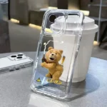 Cartoon Bear Transparent iPhone Case