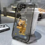 Cartoon Bear Transparent iPhone Case