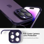 Frameless TPU Silicone Bumper with Glass Lens Protector iPhone Case