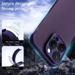 Frameless TPU Silicone Bumper with Glass Lens Protector iPhone Case