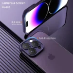 Frameless TPU Silicone Bumper with Glass Lens Protector iPhone Case