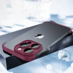 Frameless TPU Silicone Bumper with Glass Lens Protector iPhone Case