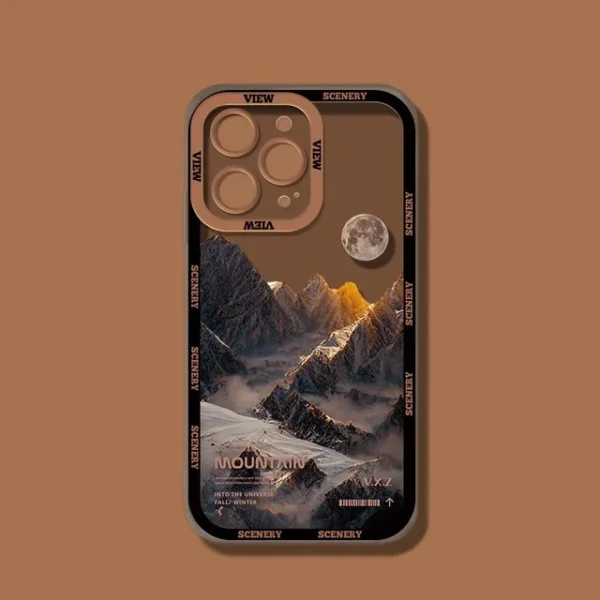 INS Purple Blue Sunset Snow Mountain iPhone Case