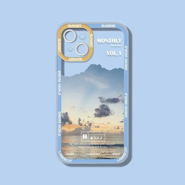 INS Purple Blue Sunset Snow Mountain iPhone Case