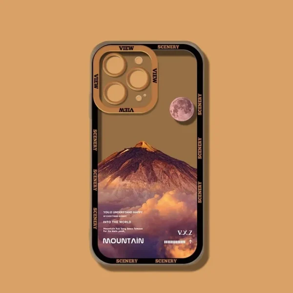 INS Purple Blue Sunset Snow Mountain iPhone Case