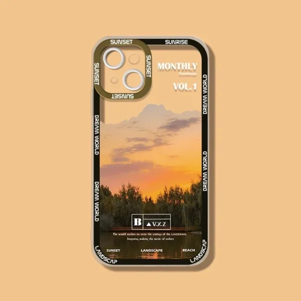 INS Purple Blue Sunset Snow Mountain iPhone Case