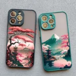 Japanese Mount Fuji Landscape Map iPhone Case