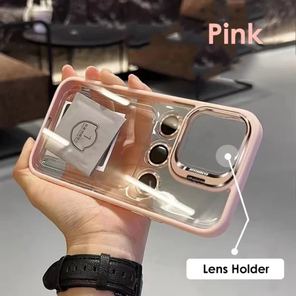 Lens Metal Ring Stand Phone Case for iPhone