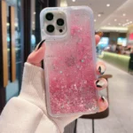 Love Heart Glitter Liquid Quicksand iPhone Case