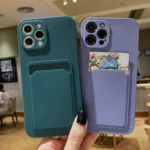 Luxury Liquid Silicone Card Holder Wallet Case iPhone