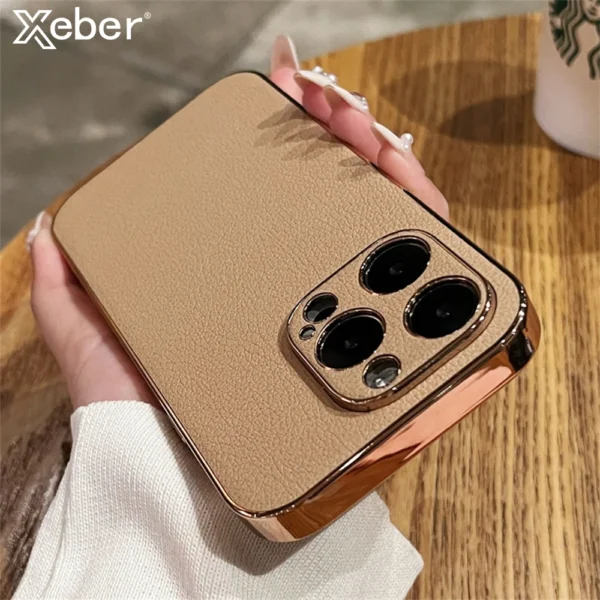 Luxury Shockproof Lambskin Leather Phone Case