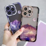 INS Purple Blue Sunset Snow Mountain iPhone Case