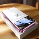 Luxury Plating Clear Hard PC Glass Lens Camera Case for iPhone