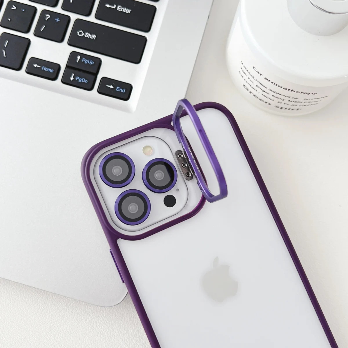 Lens Metal Ring Stand Phone Case for iPhone