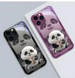 Purple Metallic Paint Tempered Glass iPhone Case