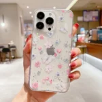 Shining Glitter Star Flowers iPhone Case